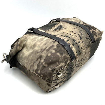 Prada Shoulder Bag Handbag Triangle Nylon Brown Women