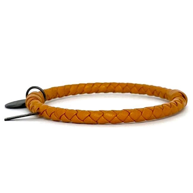Bottega Veneta Bangle In Camel Brown Intrecciato