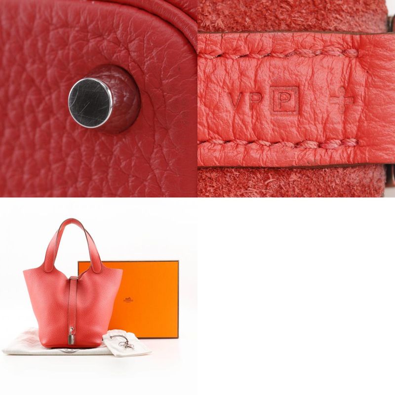 Hermes Picotin Lock 18 PM Taurillon Clemence Rouge Pivoine Pink/silver Hardware