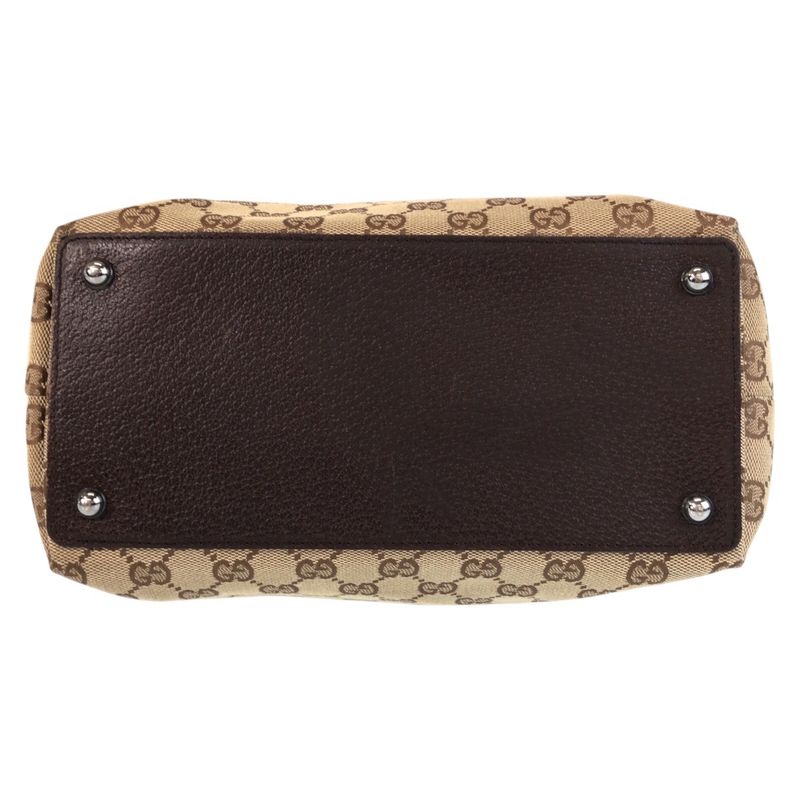 Gucci Beige Brown GG Canvas/leather 120336 Tote Bag Shoulder Bag Ladies 604731