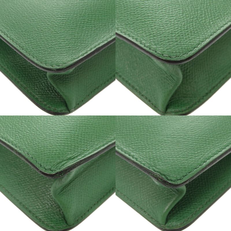 Hermes Kelly Cross Courchevel Vert Gold Hardware 00X Engraved Briefcase Bag