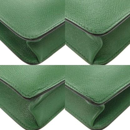 Hermes Kelly Cross Courchevel Vert Gold Hardware 00X Engraved Briefcase Bag