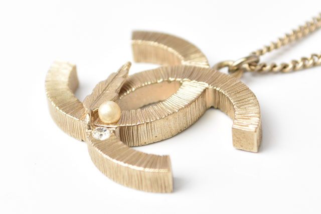 Chanel Necklace Pendant Coco Mark Pearl Gold