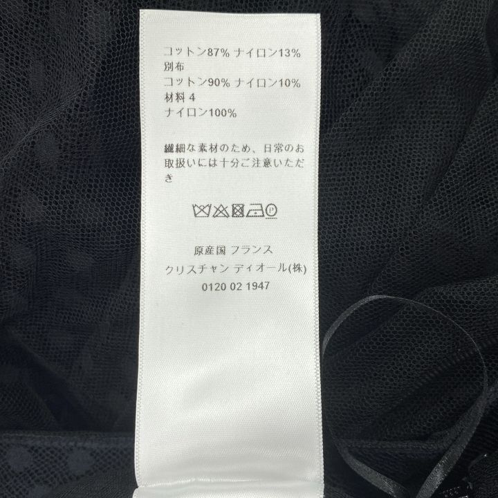 Christian Dior 111j64 A8505 Tulle Dot Skirt Women Black I 42