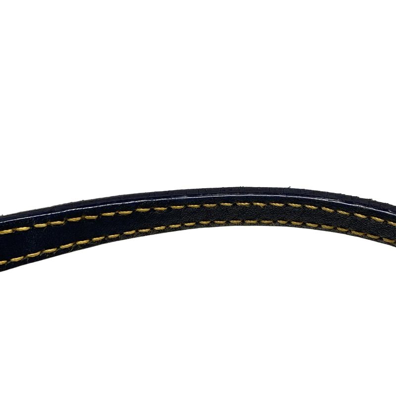 Dior/christian Dior Handbag Saddle Pouch Navy And Ivory Leather