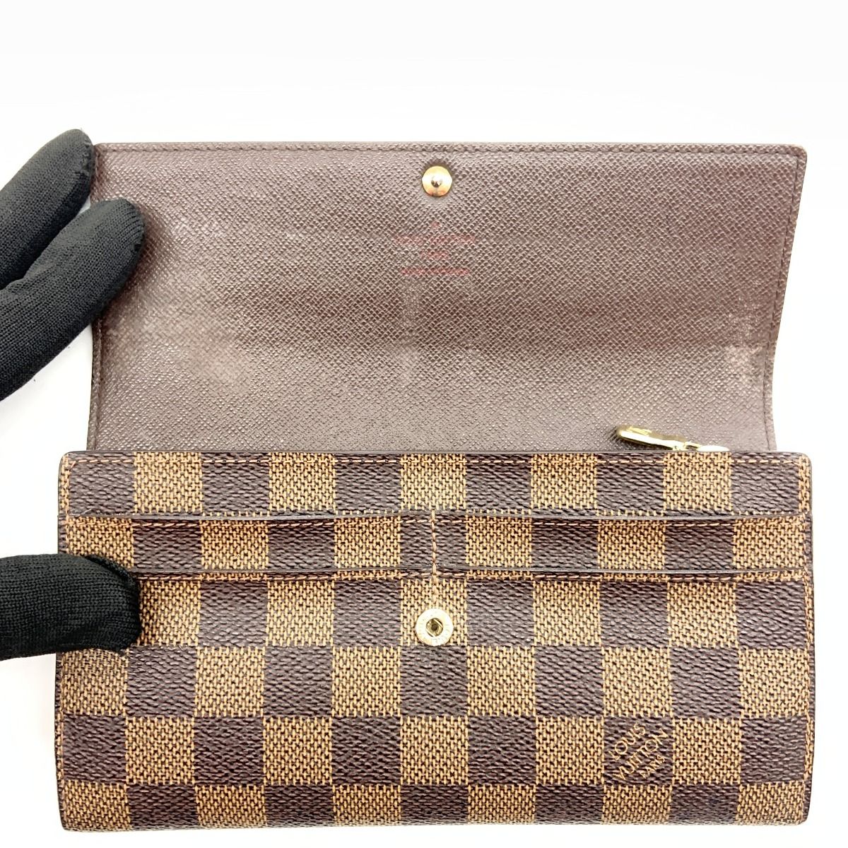 Louis Vuitton Damier Pochette Porte Monet Credit Bifold Wallet N61734 Brown