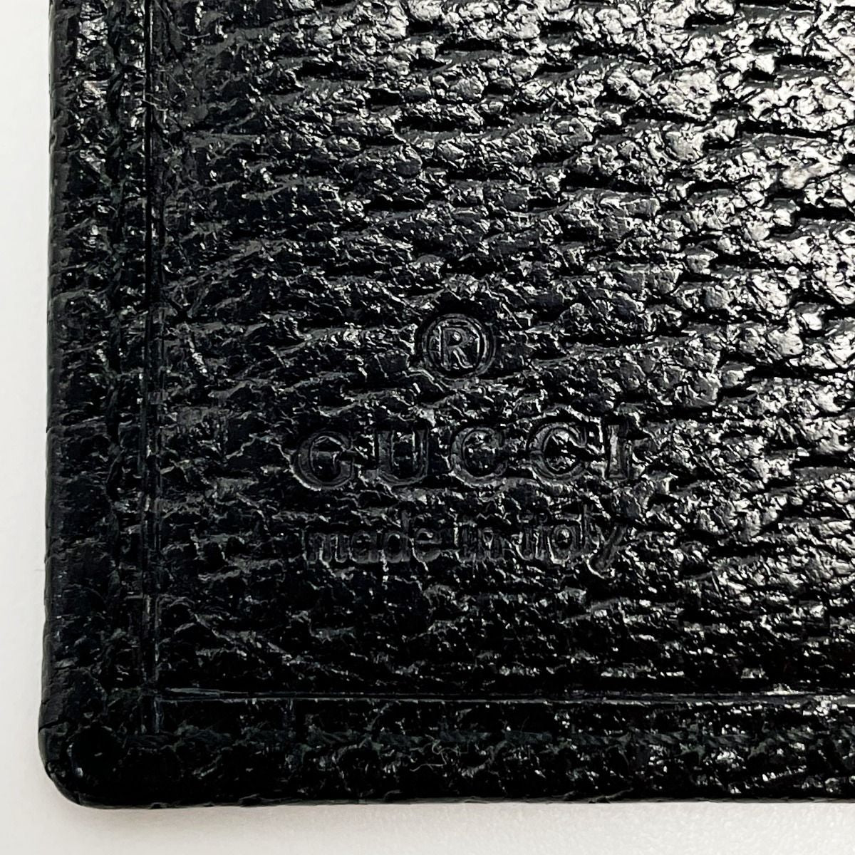 Gucci Bifold Long Wallet 035 1408 2097 Black Pigskin Leather Ladies Silver