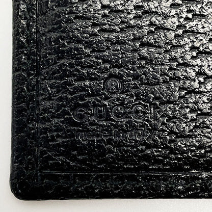 Gucci Bifold Long Wallet 035 1408 2097 Black Pigskin Leather Ladies Silver