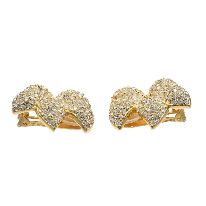 [dior] Christian Dior Gold Plated And Rhinestone Ladies 25.0g Earring
