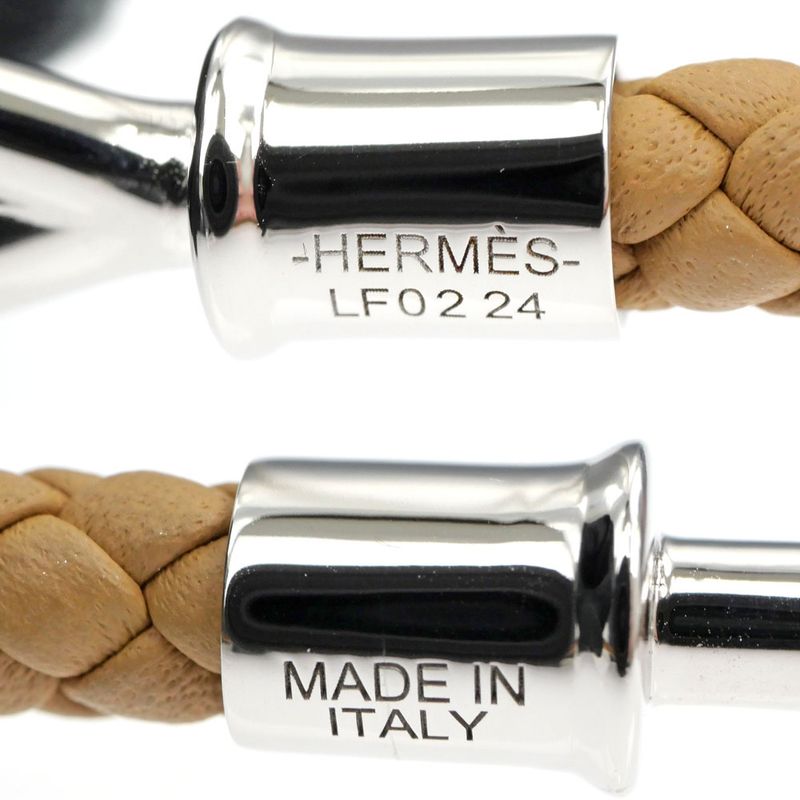 Hermes Jumbo Bracelet Braided Biscuit Silver-hardware Leather Bracelet