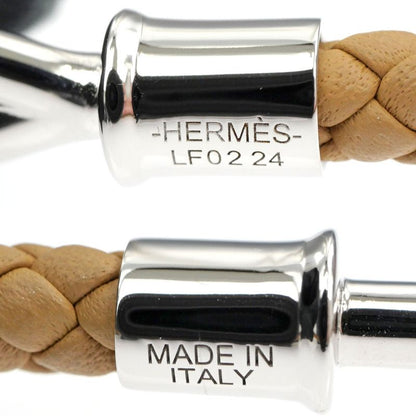 Hermes Jumbo Bracelet Braided Biscuit Silver-hardware Leather Bracelet