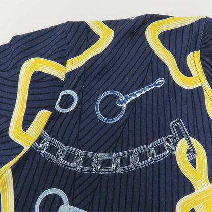 Hermes Boxy T-shirt Carre Idoscope Effect H4h4641dh 40 Navy Yellow