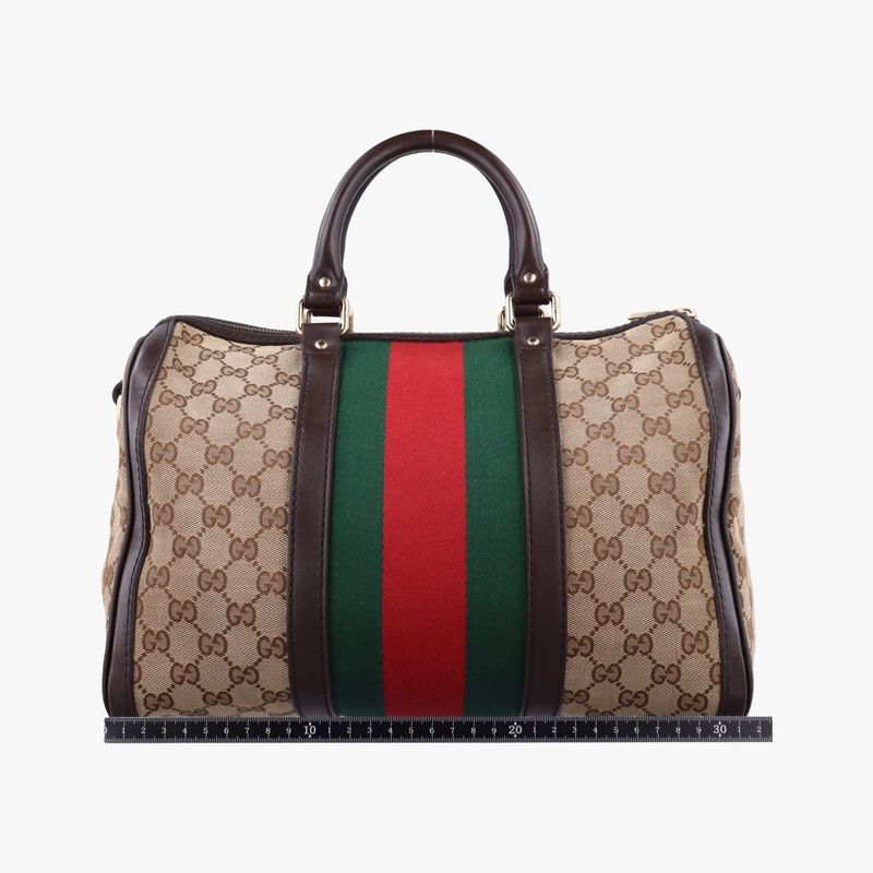 Guccisherry Line Beige And Green And Red Canvas And Leather 247205g010955325