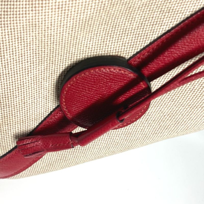 Hermes Shoulder Bag Standee Leather / Canvas Red