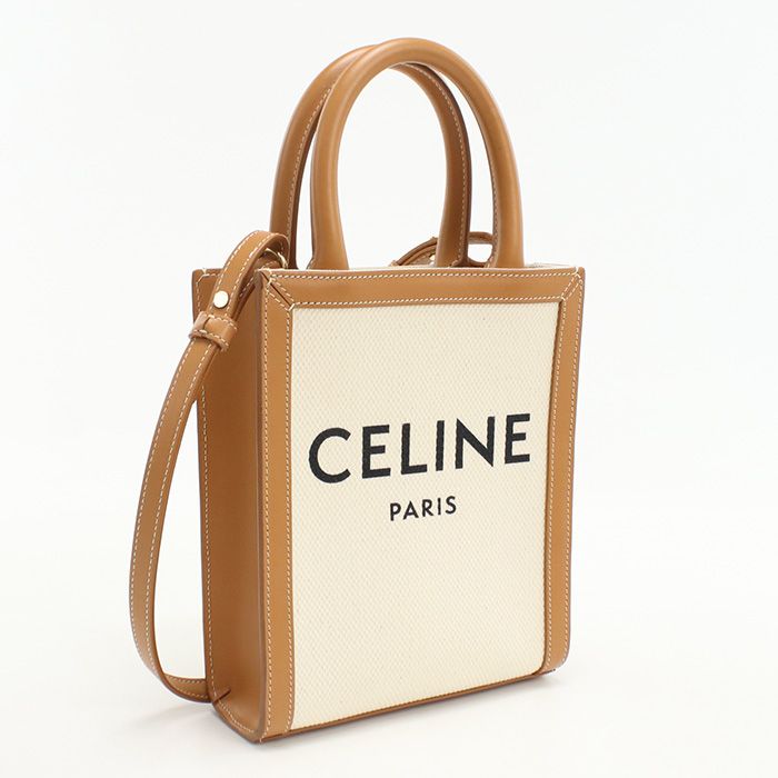 Celine 2WAY Mini Vertical Cabas 19330 2bnz.02nt Handbag Canvas Calf Womens