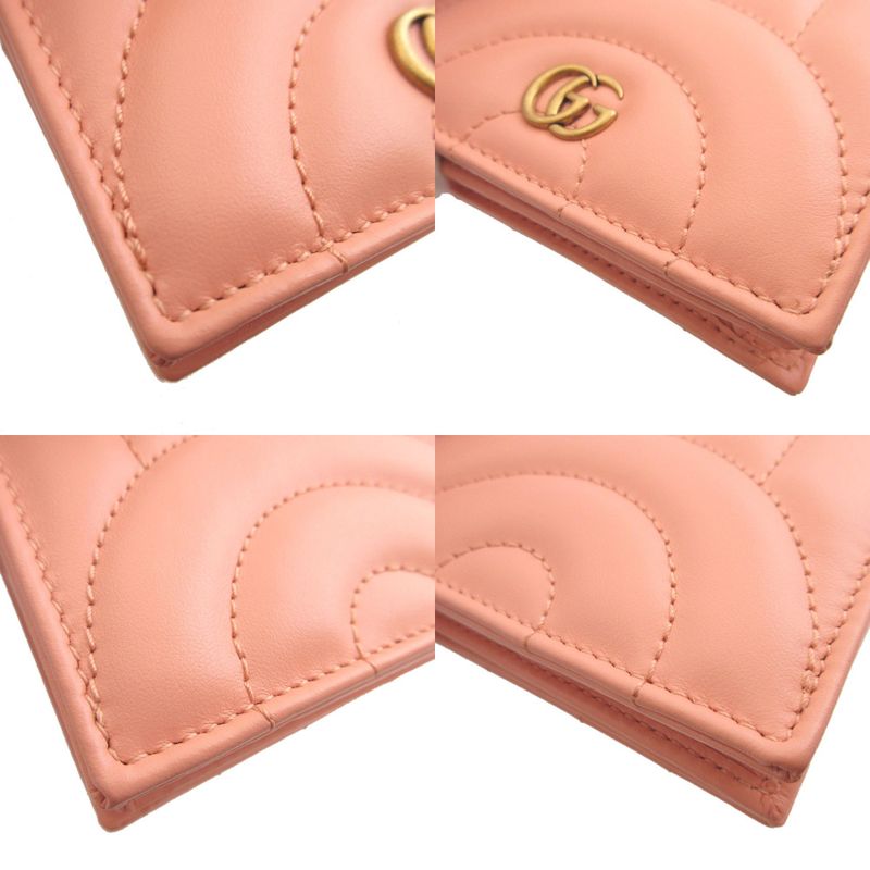 Gucci GG Marmont 466492 Leather Pink Bifold Wallet 0544 Gucci