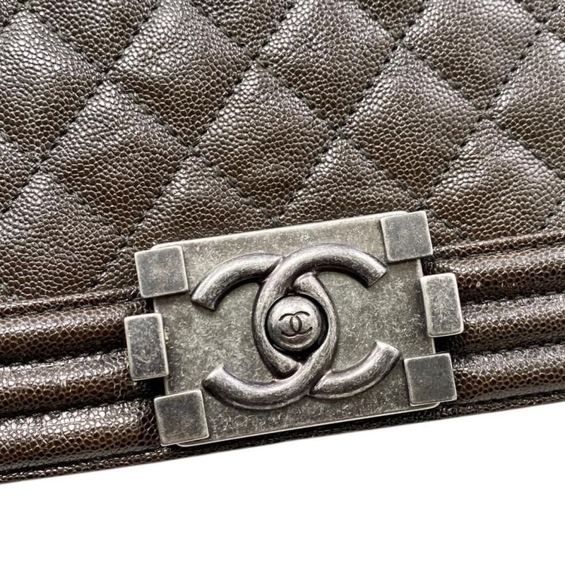 Chanel Boy Chanel Shoulder Bag Chain Bag A67086 Matelasse Caviar Skin Coco Dark