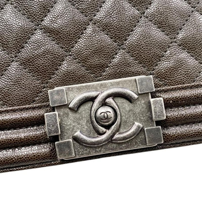 Chanel Boy Chanel Shoulder Bag Chain Bag A67086 Matelasse Caviar Skin Coco Dark
