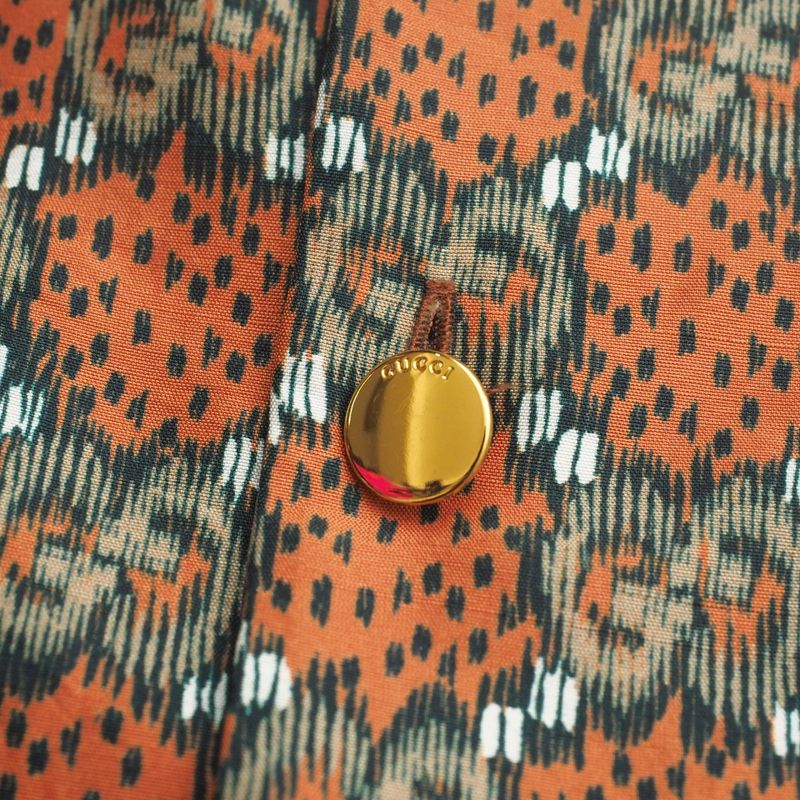 Gucci Short Sleeve Shirt Size 46 (170 88A) GG Logo Open Collar Shirt Made In