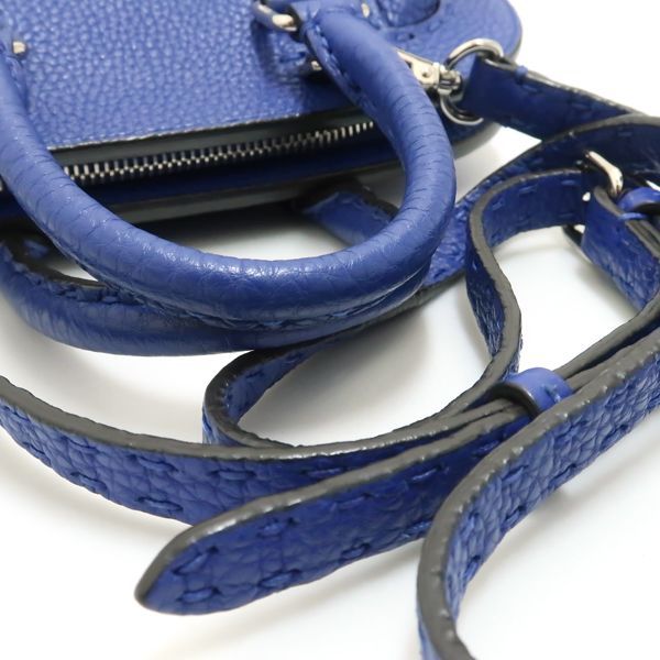 Fendi Selleria 8bn258 Mini Adele 2WAY Bag Leather Blue Fendi