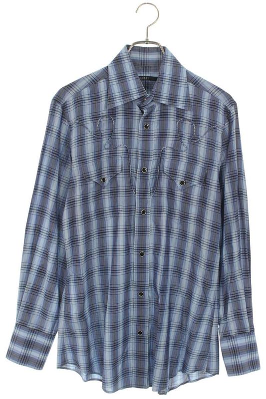 Gucci Checked Long Sleeve Shirt Men's 38