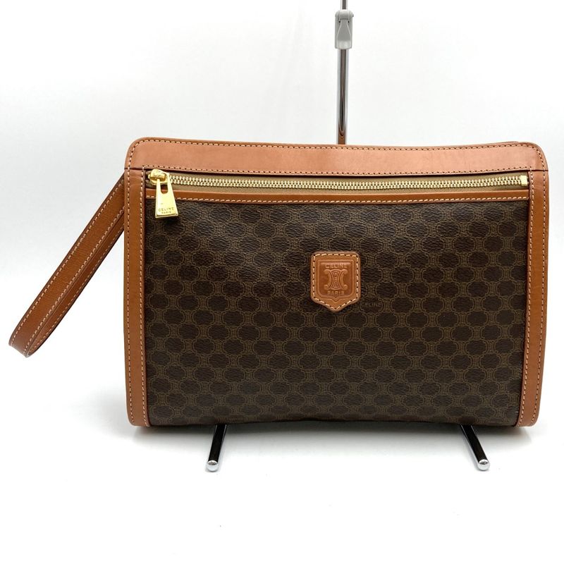 Celine M95 Clutch Bag Second Bag Pouch Macadam PVC Brown Ladies Men Fashion