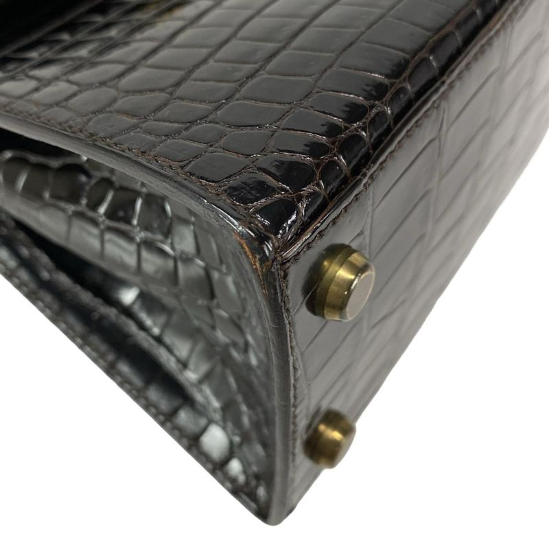 Hermes Shoulder Bag Mini Kelly Dark Brown Outer Stitching/gold Hardware