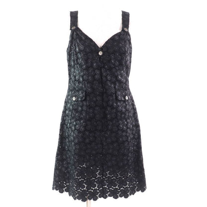 CHANEL 08A P33424 Little Black Dress With Crown Coco Buttons Coco Mark Embroider