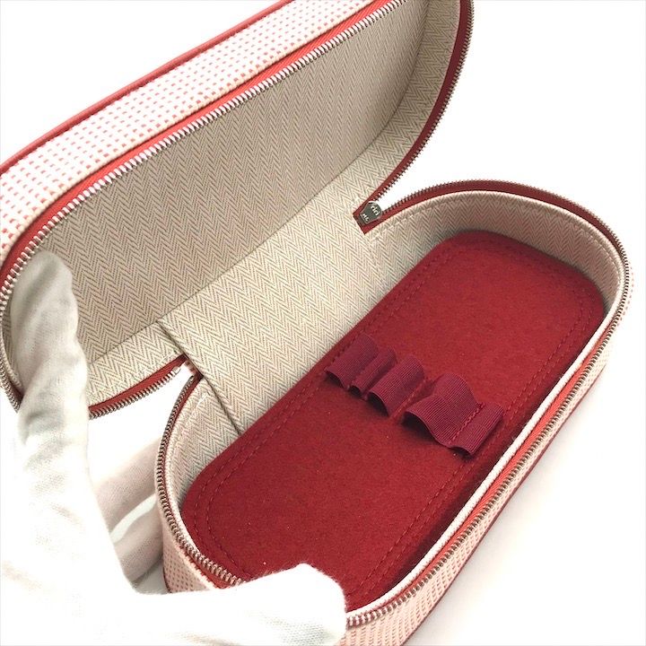 Hermes Escal Makeup Pouch Vermillion Case Red