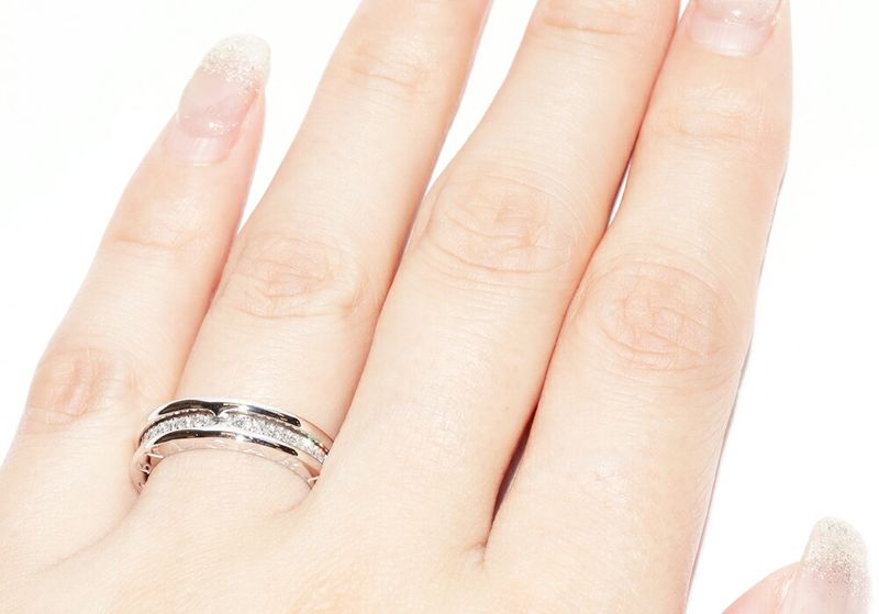 Bulgari Ring 18K White Gold Diamond 045ct Bzero1 Ring XS Full Diamond An850656