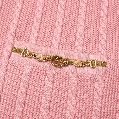 Gucci Dress Size S Knit Sleeveless Double G Chain Wool Cotton Made In