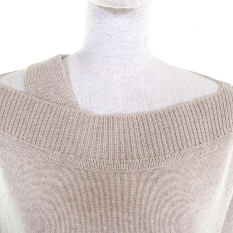 Hermes 24AW 4h2541d1 100% Cashmere Asymmetrical Long Sleeve Knit Dress With