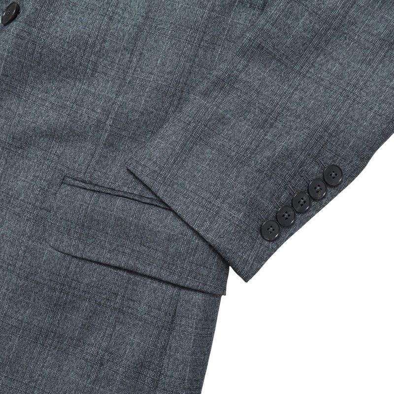 Gucci Suit Size 7-46 R Check Bleather Tailored Single Jacket 2B Tapered