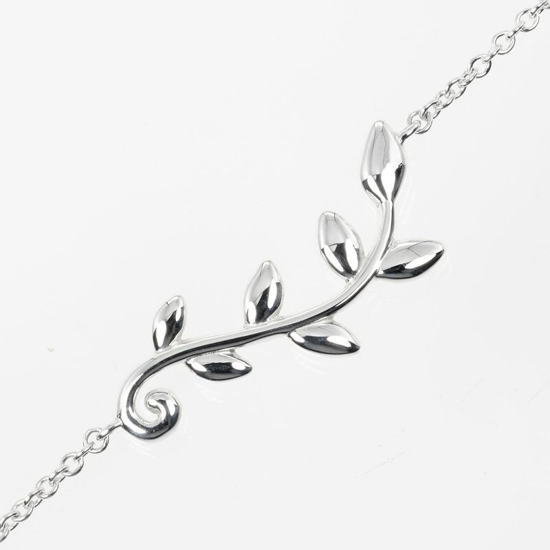 Tiffany & Co Olive Leaf 925 Silver Ladies 2.54g Bracelet