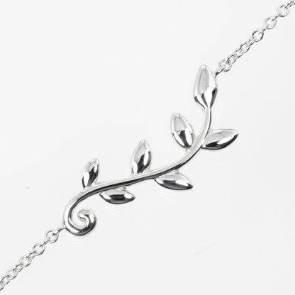 Tiffany & Co Olive Leaf 925 Silver Ladies 2.54g Bracelet