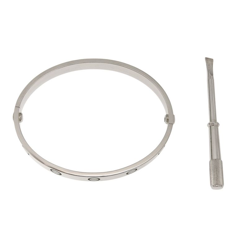 Cartier Love Bracelet Old Shape 18kwhite Gold Ladies 32.7g Bracelet