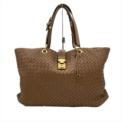 Bottega Veneta Intrecciato Capri Tote Leather Brown Gold Hardware Roma Unisex