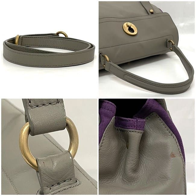 Saint Laurent 2way Bag Ec22853 Gray Purple Muse
