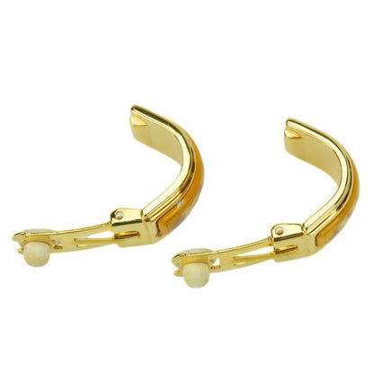 Hermes Earring Emile Metal Yellow Gold Cloisonne Flower Plated Ladies Women