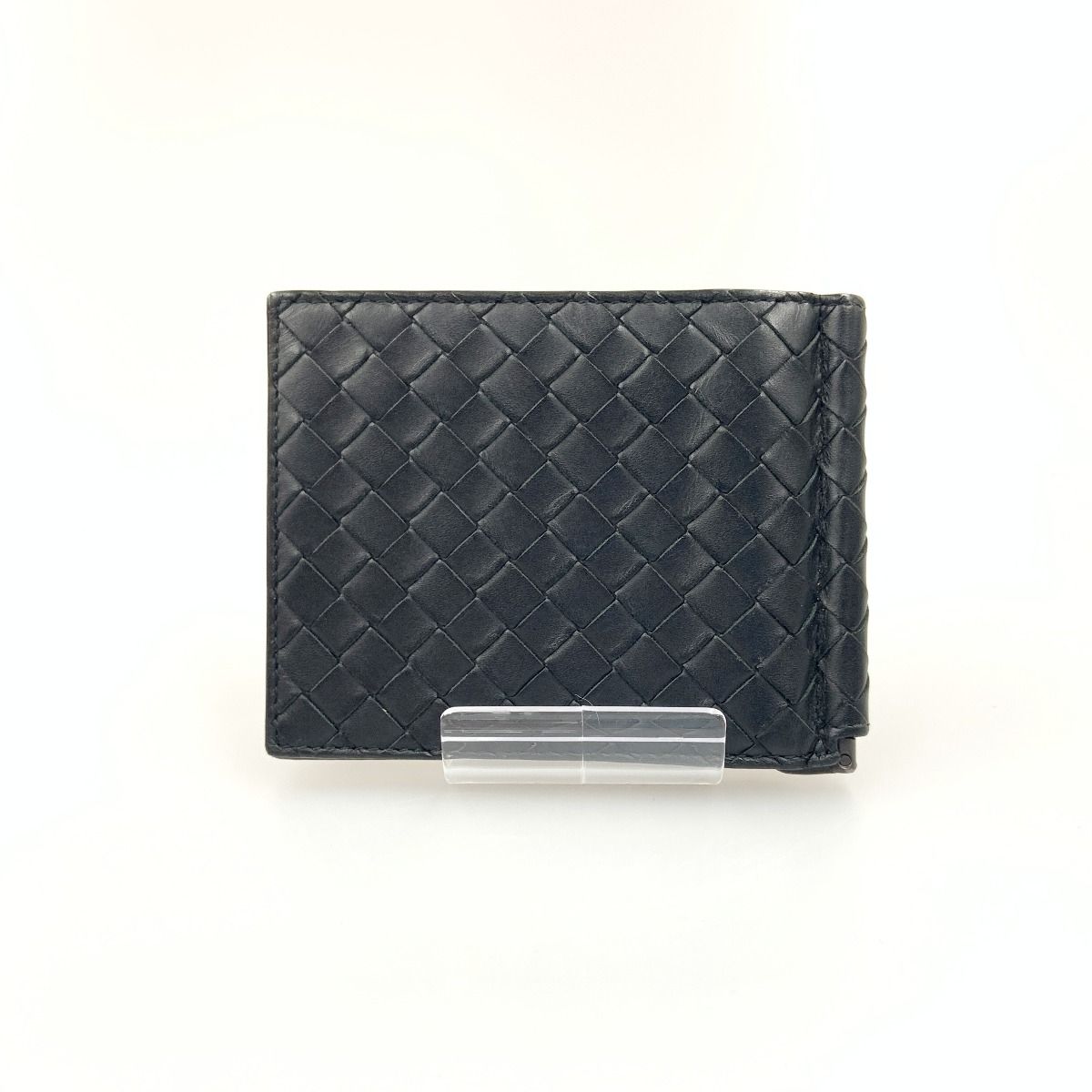 Bottega Veneta Intrecciato Bifold Wallet with Money Clip Black