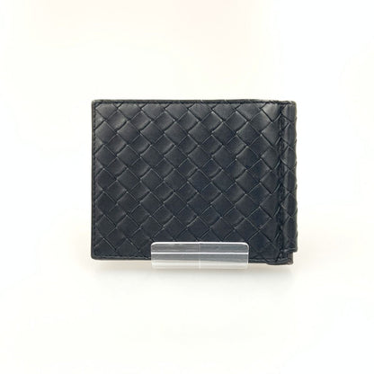 Bottega Veneta Intrecciato Bifold Wallet with Money Clip Black