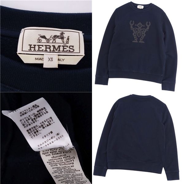 Hermes Sweatshirt 21SS Long Sleeve Long Sleeve Hello Mr Farrier Leather Patch