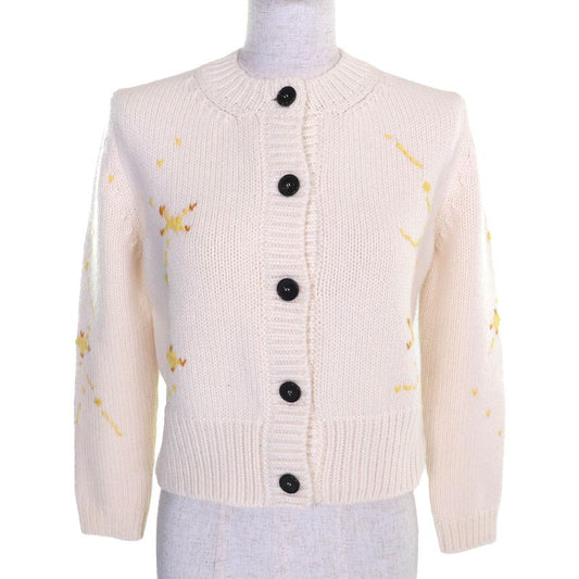 Christian DIOR 22AW 244g52ln320 Wool Cashmere Pixel Zodiac Leo Logo Button
