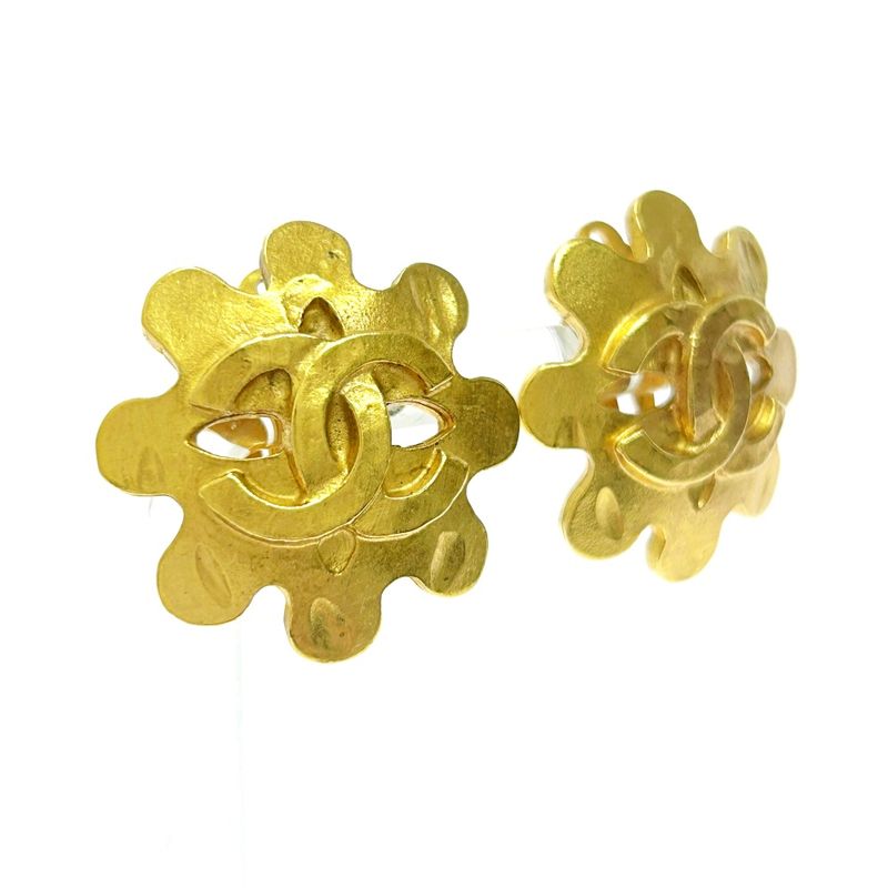 Chanel GP 94p Coco Mark Earrings Gold 408853 Earrings