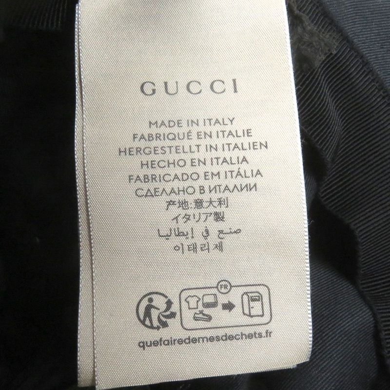 Gucci 23AW 751400 Logo Patch Rubberized Baseball Cap Black L/59cm (23.23in)
