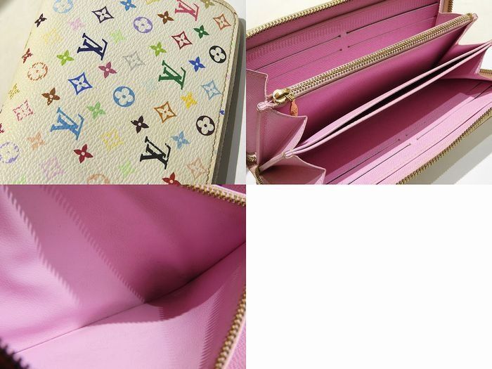 Louis Vuitton Zippy Wallet Long Wallet M60241 Multicolor Bron / Rich Pink