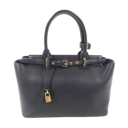 Celine 19987 Conti Bag Grained Calfskin Supple With Logo Padlock With Key Black