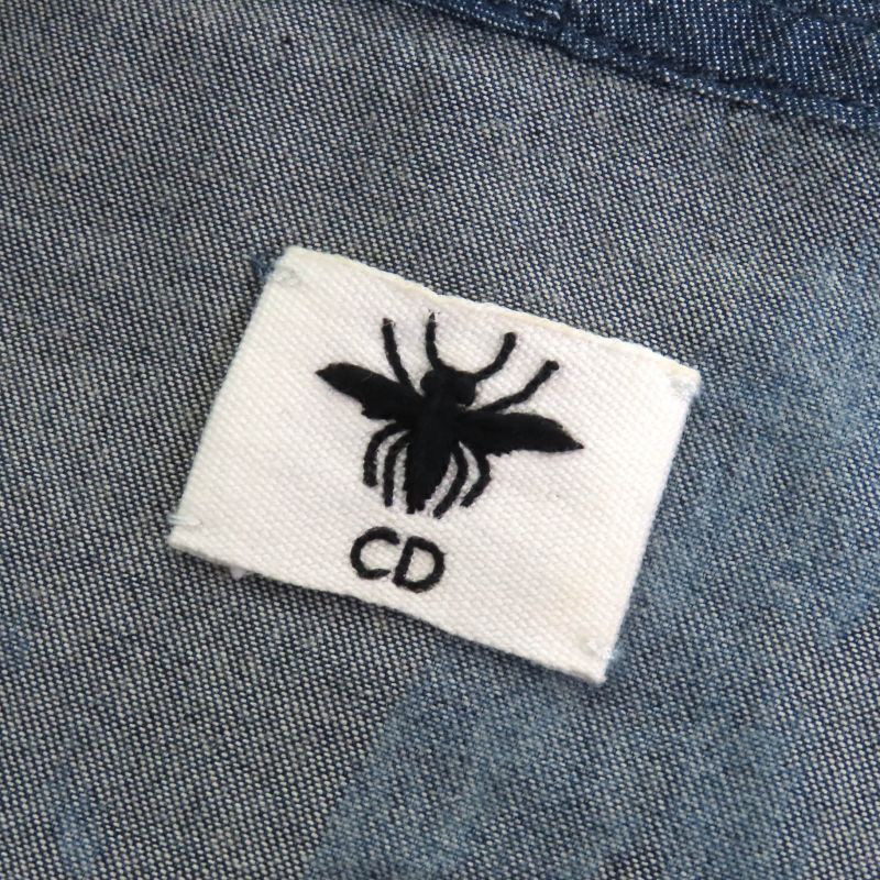 Christian DIOR 122v28a3389 100% Cotton BEE Embroidery Kimono-style Half-sleeved