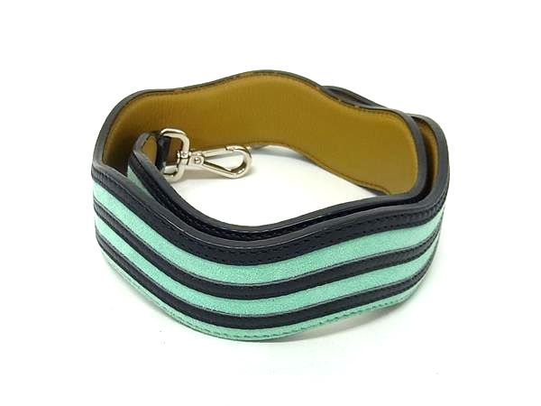 Fendi Strap You Suede And Leather Shoulder Strap For Bag Light Blue Tone And