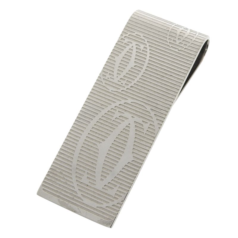 Cartier Happy Birthday 2C Decor Logo Engraved Bill Clip Billfold Money Clip
